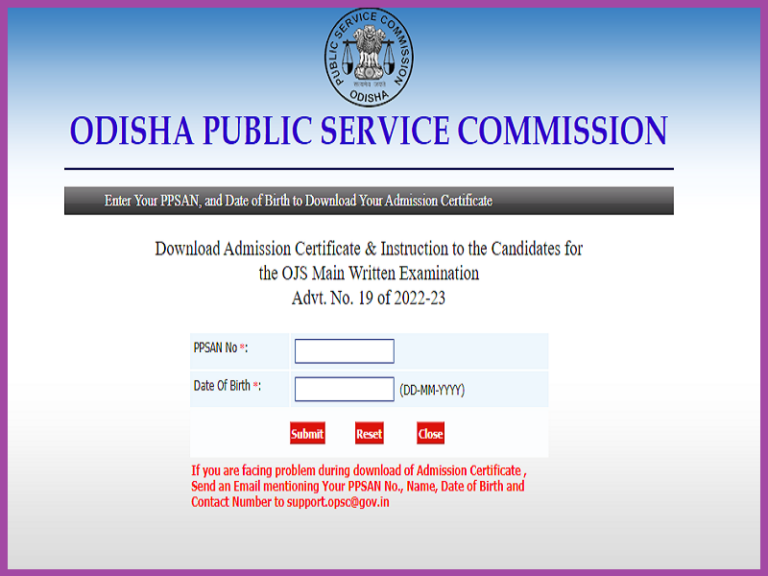 OPSC OJS Mains Admit Card 2023