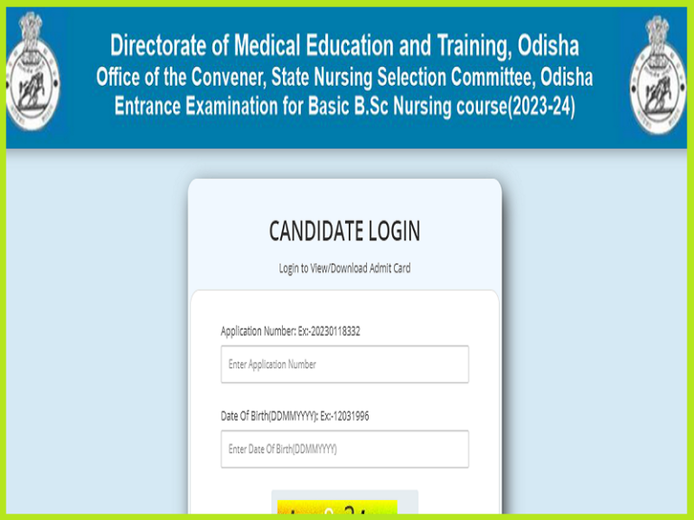 Odisha Nursing Admit Card 2023