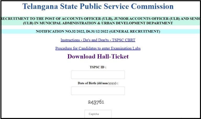TSPSC Accountant, Accounts Officer Hall Ticket 2023 Released: Check AO Exam Date