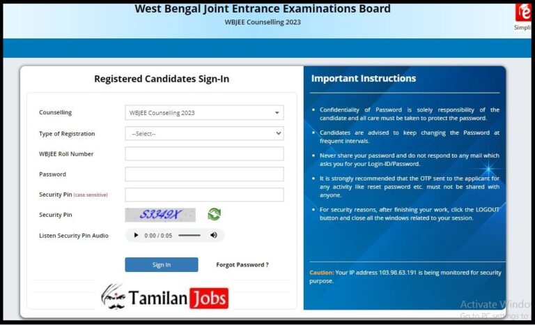 WBJEE 1st Counselling Result 2023