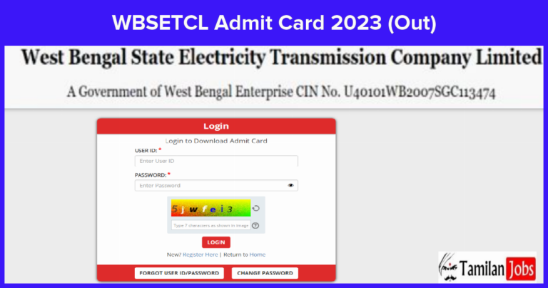 WBSETCL Admit Card 2023 (Out) Download Office Executive Hall Ticket