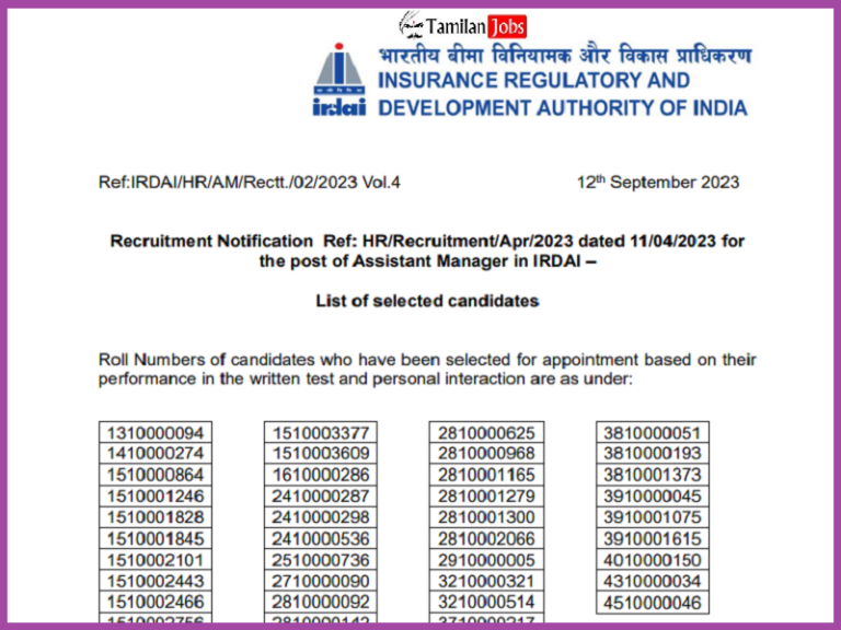 IRDAI Assistant Manager Final Result 2023