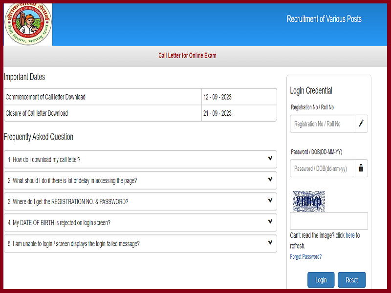 Maharashtra Agriculture Department Admit Card 2023
