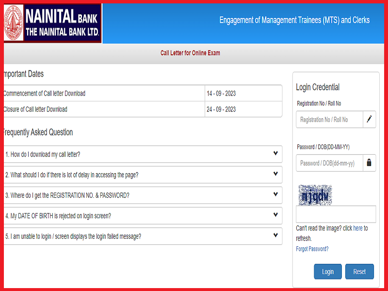 Nainital Bank Admit Card 2023