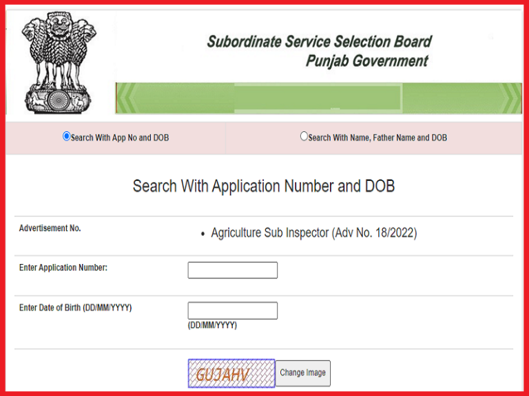 PSSSB Agriculture Sub Inspector Admit Card 2023