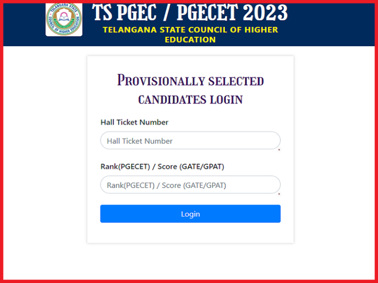 TS PGECET Seat Allotment Result 2023