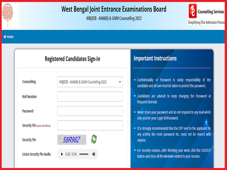 WBJEE ANM & GNM 1st Round Seat Allotment Result 2023