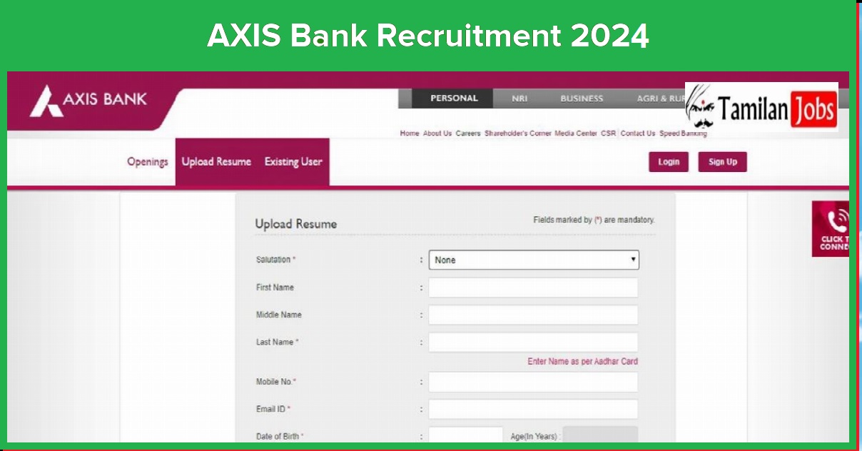 Axis Bank Recruitment 2024