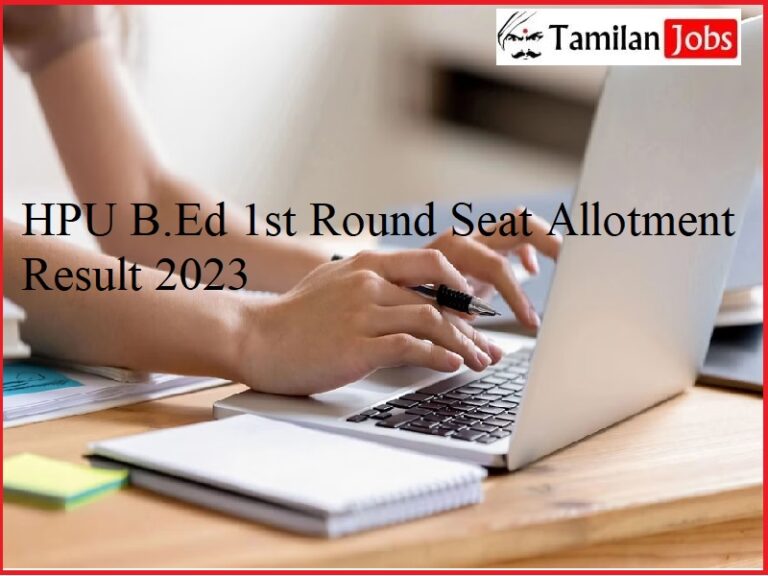 HPU B.Ed 1st Round Seat Allotment Result 2023