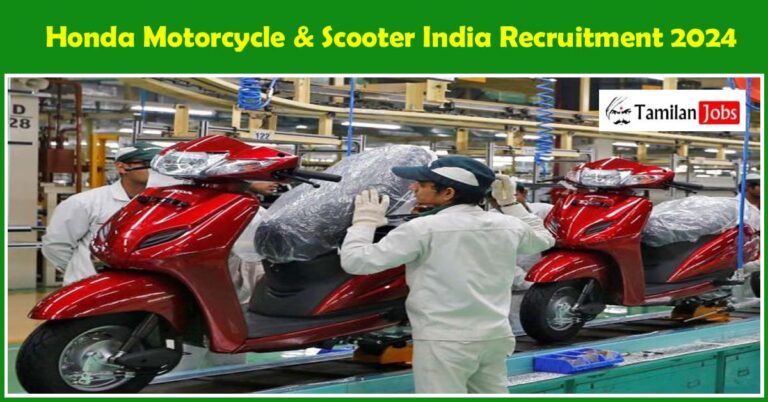 Honda Motorcycle & Scooter India Recruitment 2024