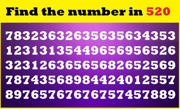 Brain Test: Can You Uncover the Hidden Number 520 in Less than 5 Seconds?