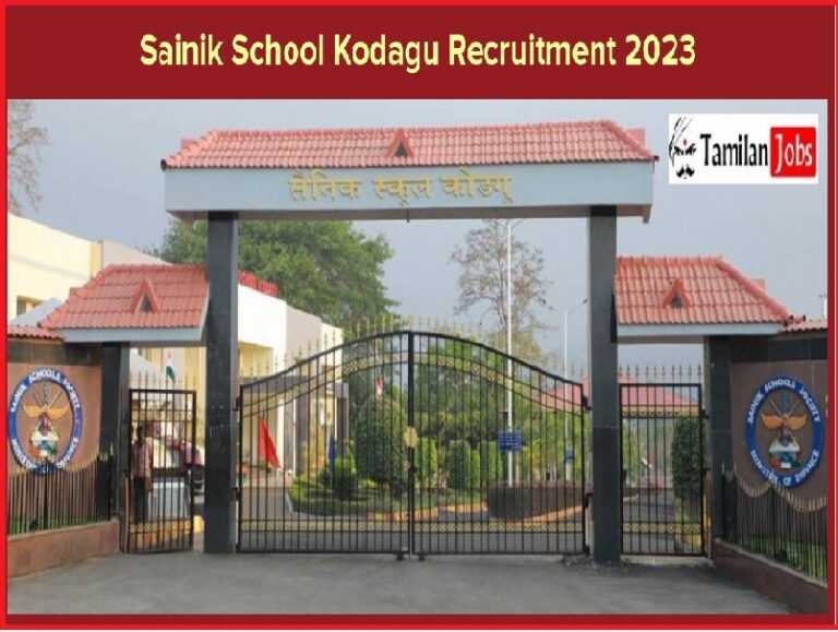 Sainik School Kodagu Recruitment 2023