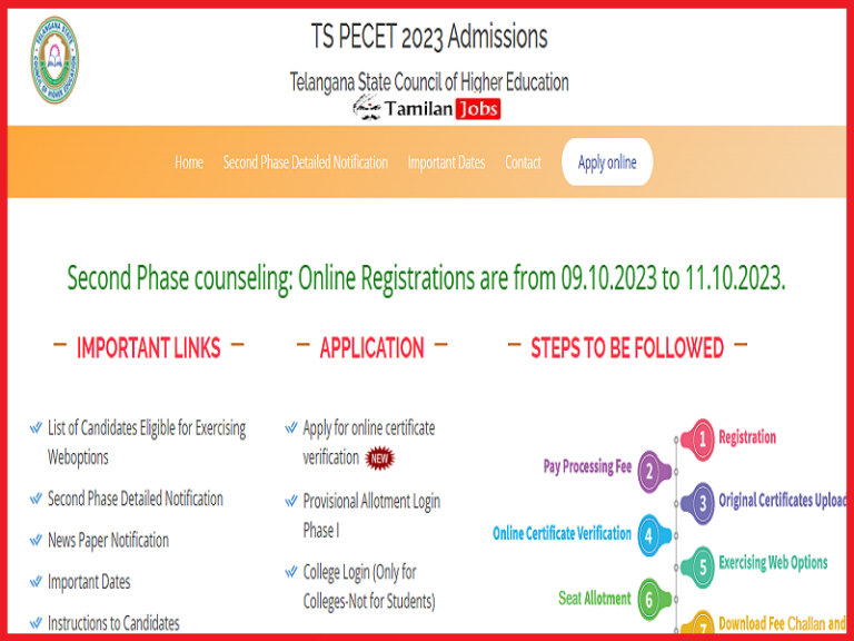 TS PECET Counseling 2023 Phase 2 Registration Starts