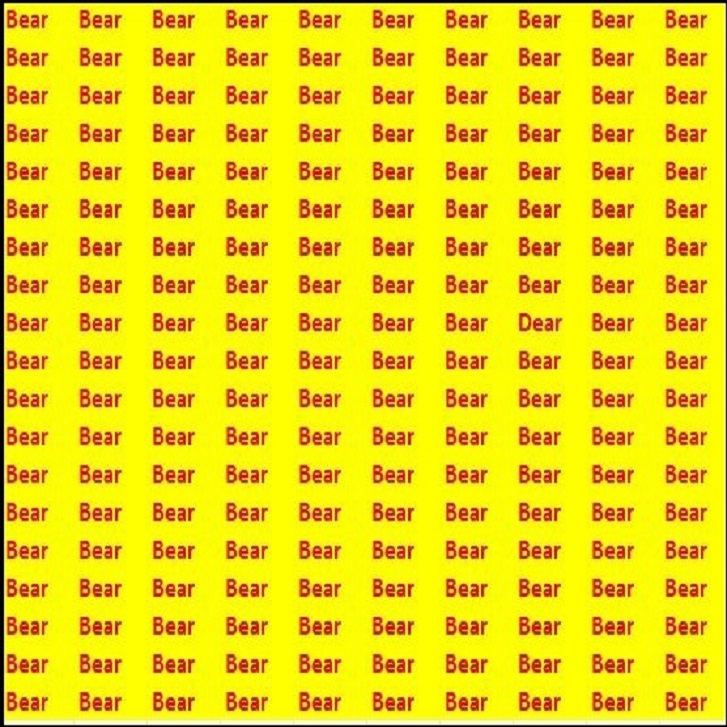 Optical Illusion: Can You Spot the Word ‘dear’ Hidden within ‘bear’ in Under 15 Seconds?