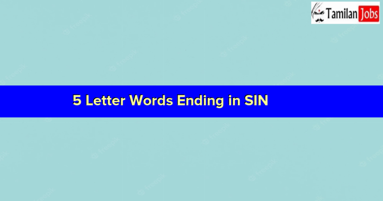 5 Letter Words Ending in SIN