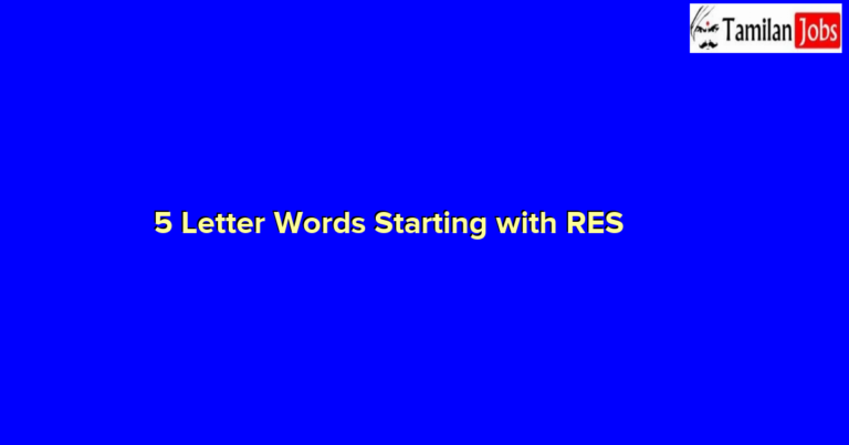 5 Letter Words Starting with RES