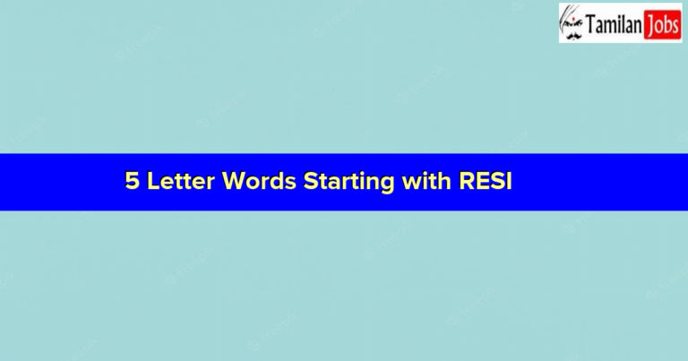 5 Letter Words Starting with RESI