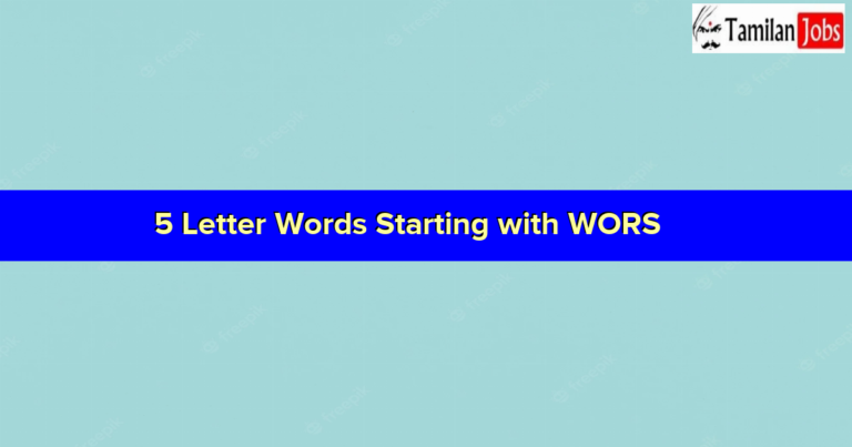 5 Letter Words Starting with WORS