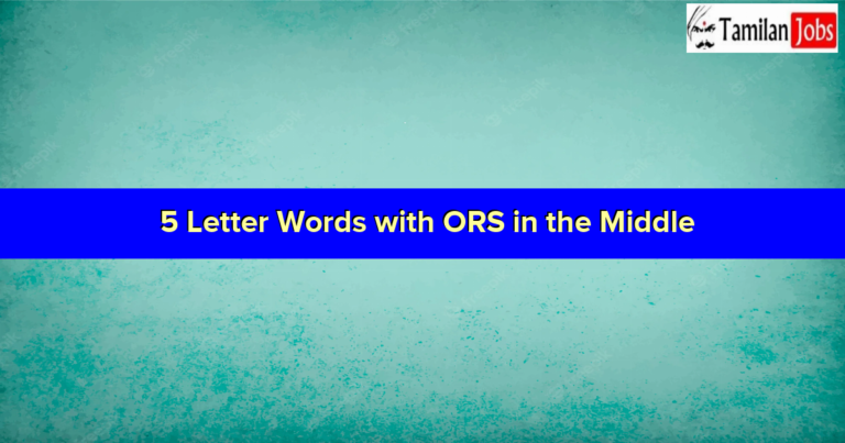 5 Letter Words with ORS in the Middle
