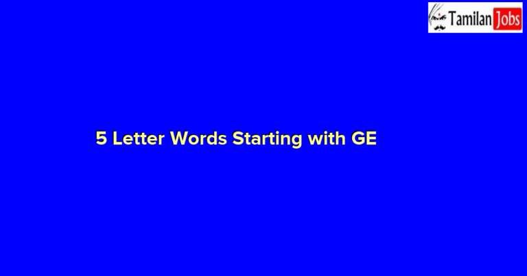 5 Letter Words Starting with GE