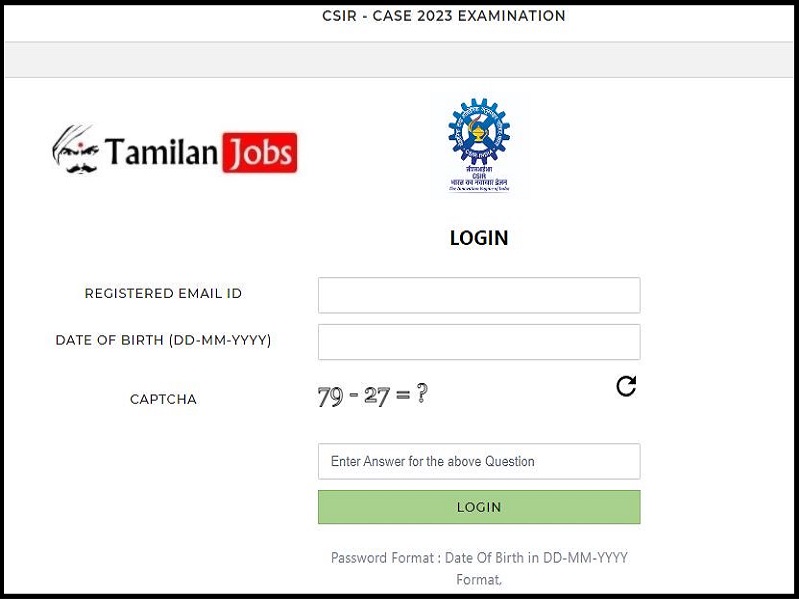 CSIR CASE Hall Ticket 2024