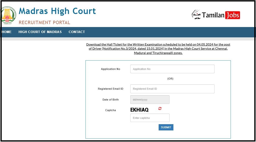 MHC Driver Admit Card 2024