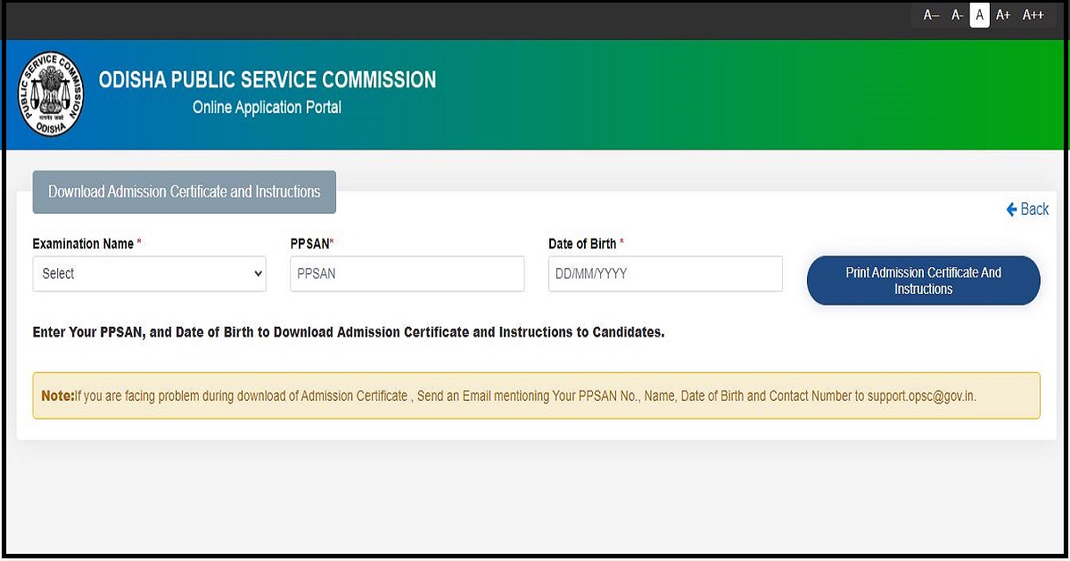 OPSC VAS Admit Card 2024